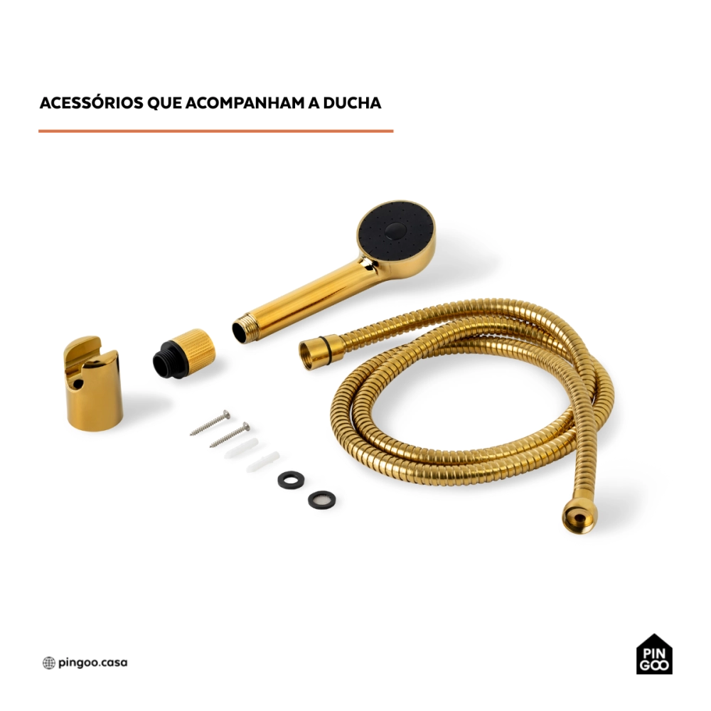 Ducha Manual Piraju Pingoo.casa - Dourado