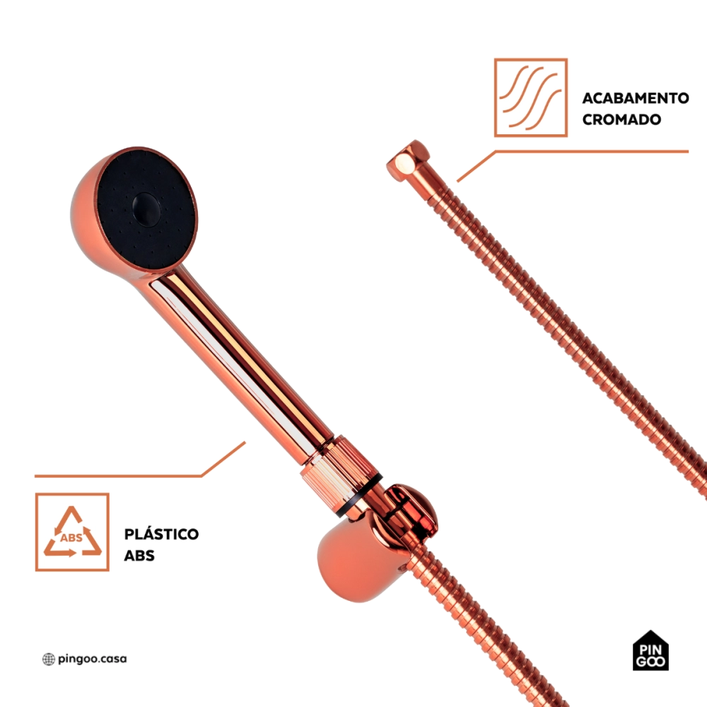 Ducha Manual Piraju Pingoo.casa - Dourado Rose