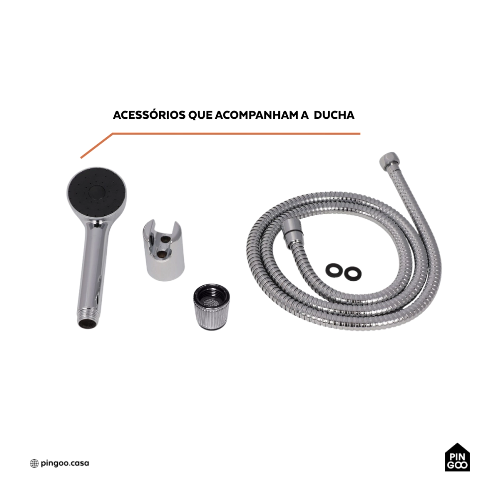 Ducha Manual Piraju Pingoo.casa - Prata