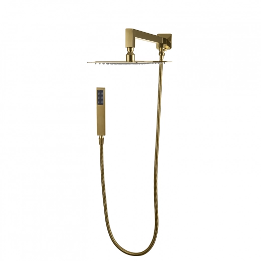 Ducha Chuveiro 20Cm Com desviador Aço Inox 304 Mundaú Dourado