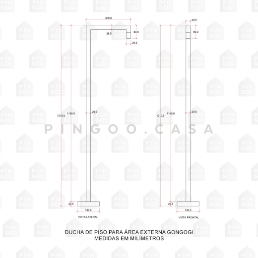 Torneira de Piso para Banheiro Gongogi Prata Escovado