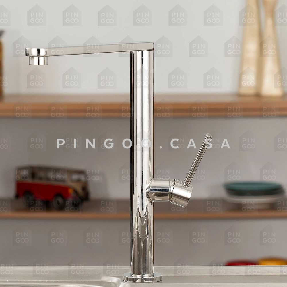Torneira Para Cozinha Gourmet Misturador Monocomando Aço Inox 304 Miranda Pingoo.casa - Prata Cromado