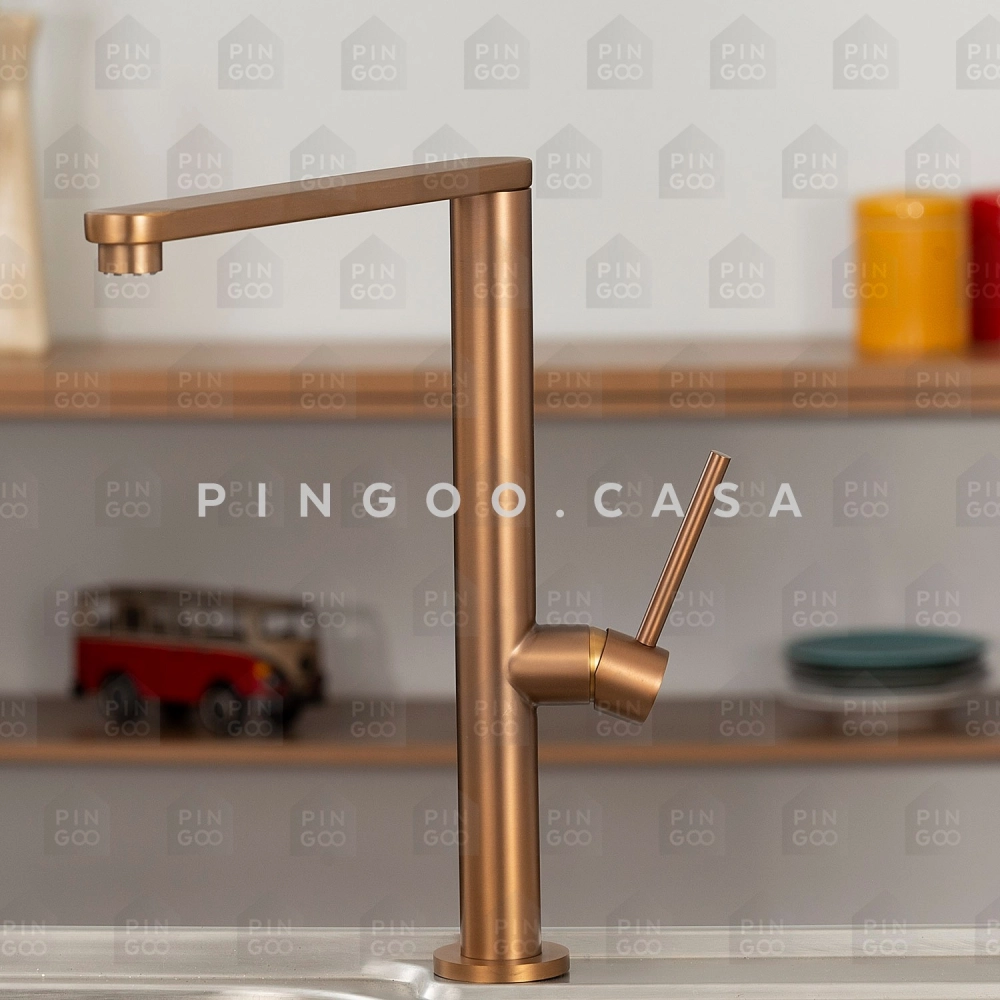 Torneira Para Cozinha Gourmet Misturador Monocomando Aço Inox 304 Miranda Pingoo.casa - Dourado Rose Escovado Torneira Para Cozinha Gourmet Misturador Monocomando Aço Inox 304 Miranda Pingoo.casa - Dourado Rose Escovado