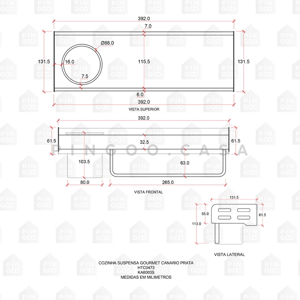 Cozinha Suspensa Gourmet Canário Pingoo.casa - Dourado Rose Cozinha Suspensa Gourmet Canário Pingoo.casa - Dourado Rose