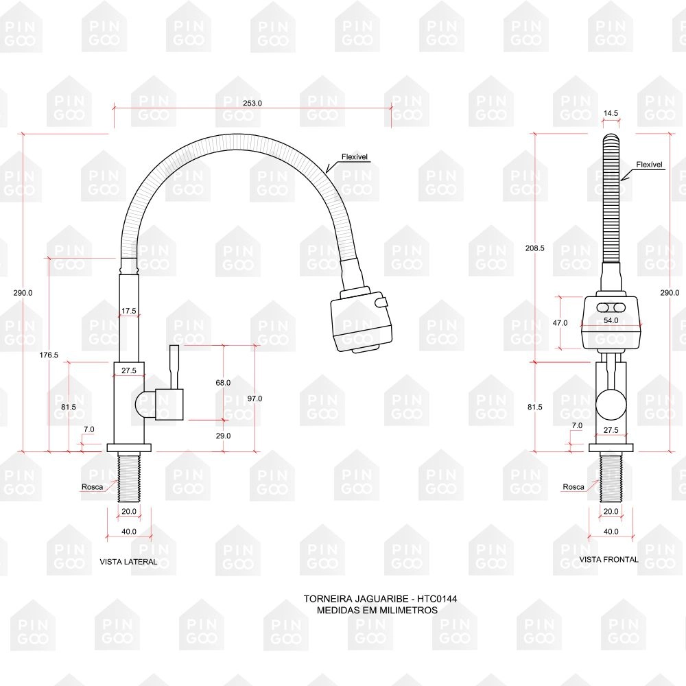 Cuba para Cozinha Pia Inox Com Acessórios e Lixeira Potiguara e Torneira Gourmet Jaguaribe Pingoo.casa