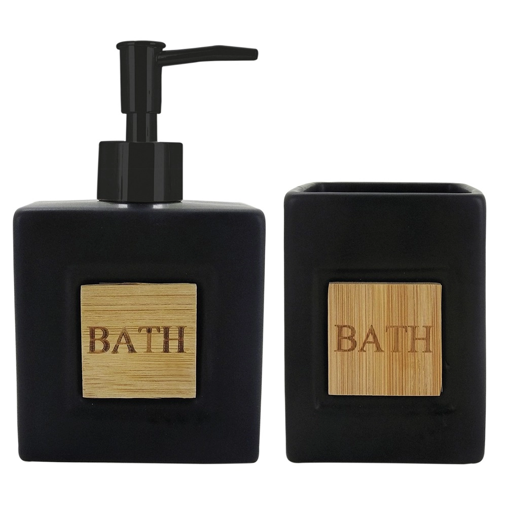 Jogo de Banheiro Bath Black 2 Peças - Mimo Style