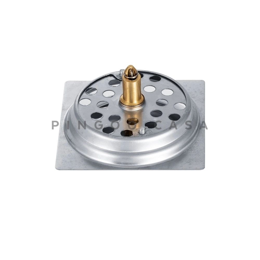 Kit 02 Ralos Click Up Quadrado para Chão 10cm Inox Prata