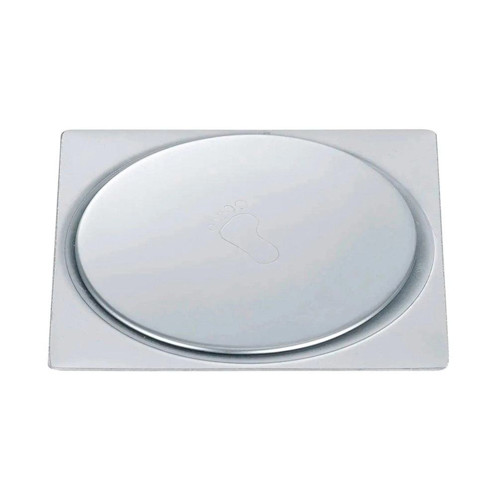Kit 02 Ralos Click Up Quadrado para Chão 10cm Inox Prata
