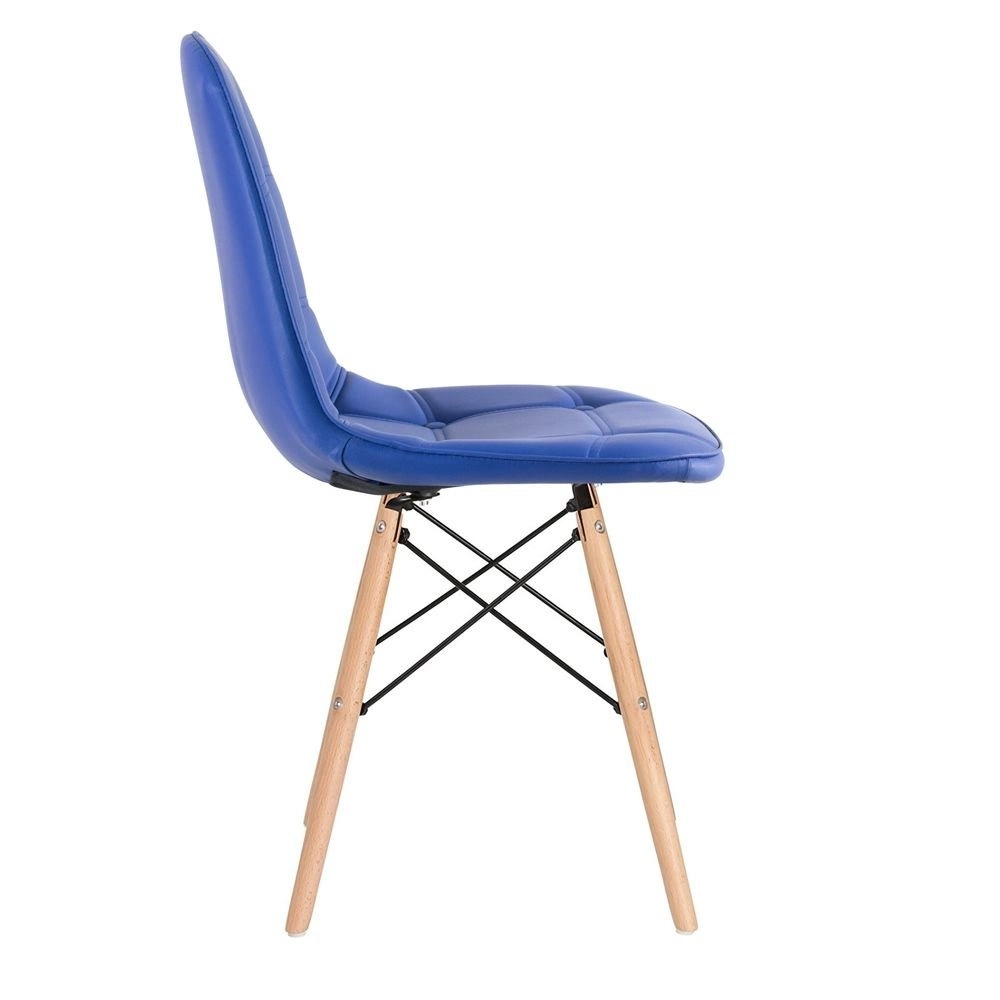 Kit 10 Cadeiras de jantar Charles Eames Eiffel Botonê Estofada - Azul Kit 10 Cadeiras de jantar Charles Eames Eiffel Botonê Estofada - Azul