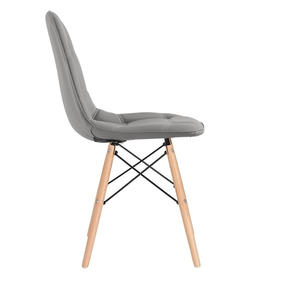 Kit 10 Cadeiras de jantar Charles Eames Eiffel Botonê Estofada - Cinza Kit 10 Cadeiras de jantar Charles Eames Eiffel Botonê Estofada - Cinza