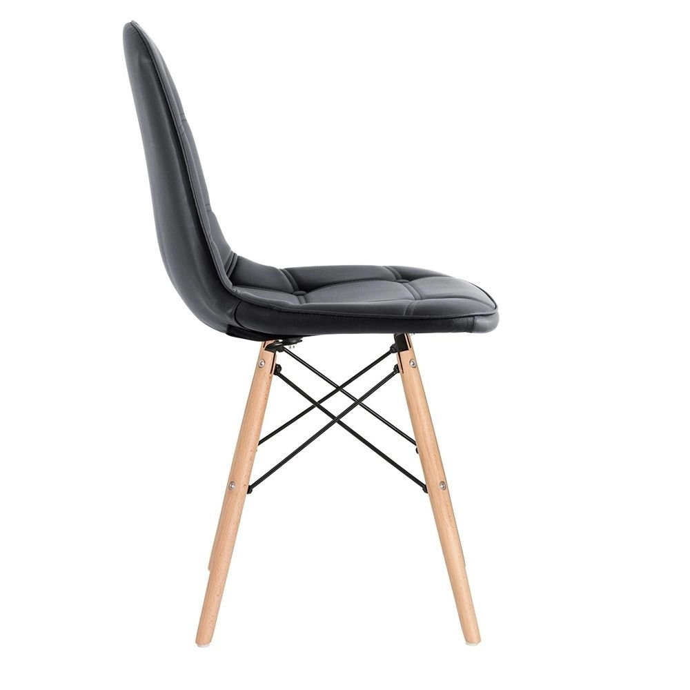 Kit 10 Cadeiras de jantar Charles Eames Eiffel Botonê Estofada - Preto Kit 10 Cadeiras de jantar Charles Eames Eiffel Botonê Estofada - Preto