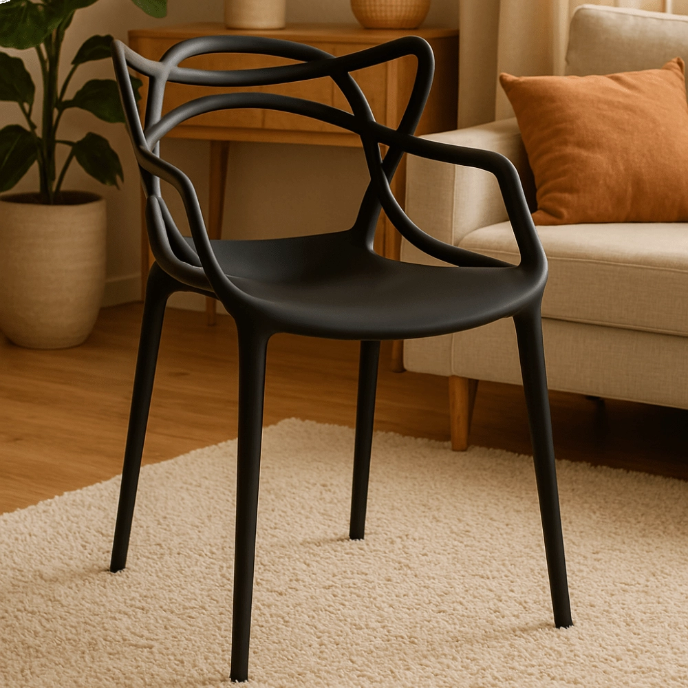 Kit 10 Cadeiras de jantar Master Allegra Design Moderno em Polipropileno - Preto Kit 10 Cadeiras de jantar Master Allegra Design Moderno em Polipropileno - Preto