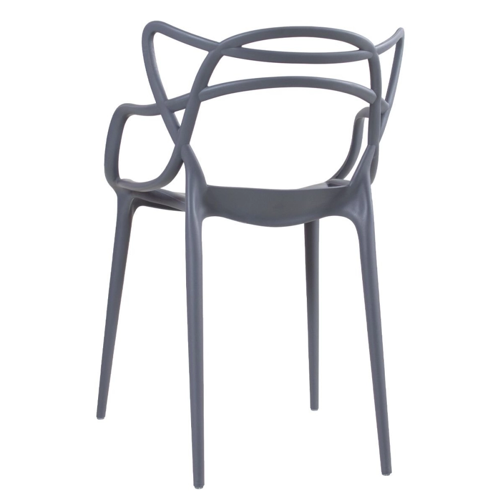 Kit 14 Cadeiras de jantar Master Allegra Design Moderno em Polipropileno - Cinza escuro