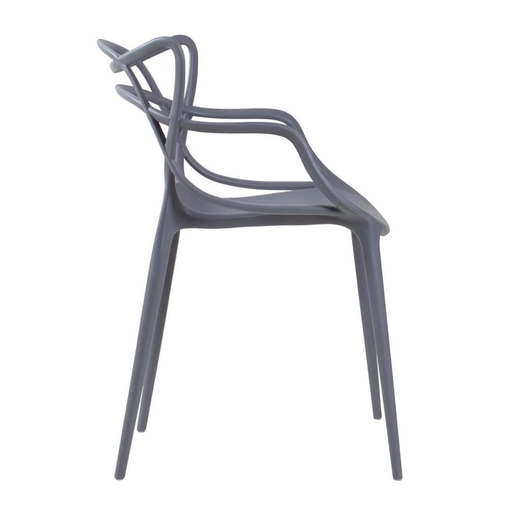 Kit 14 Cadeiras de jantar Master Allegra Design Moderno em Polipropileno - Cinza escuro