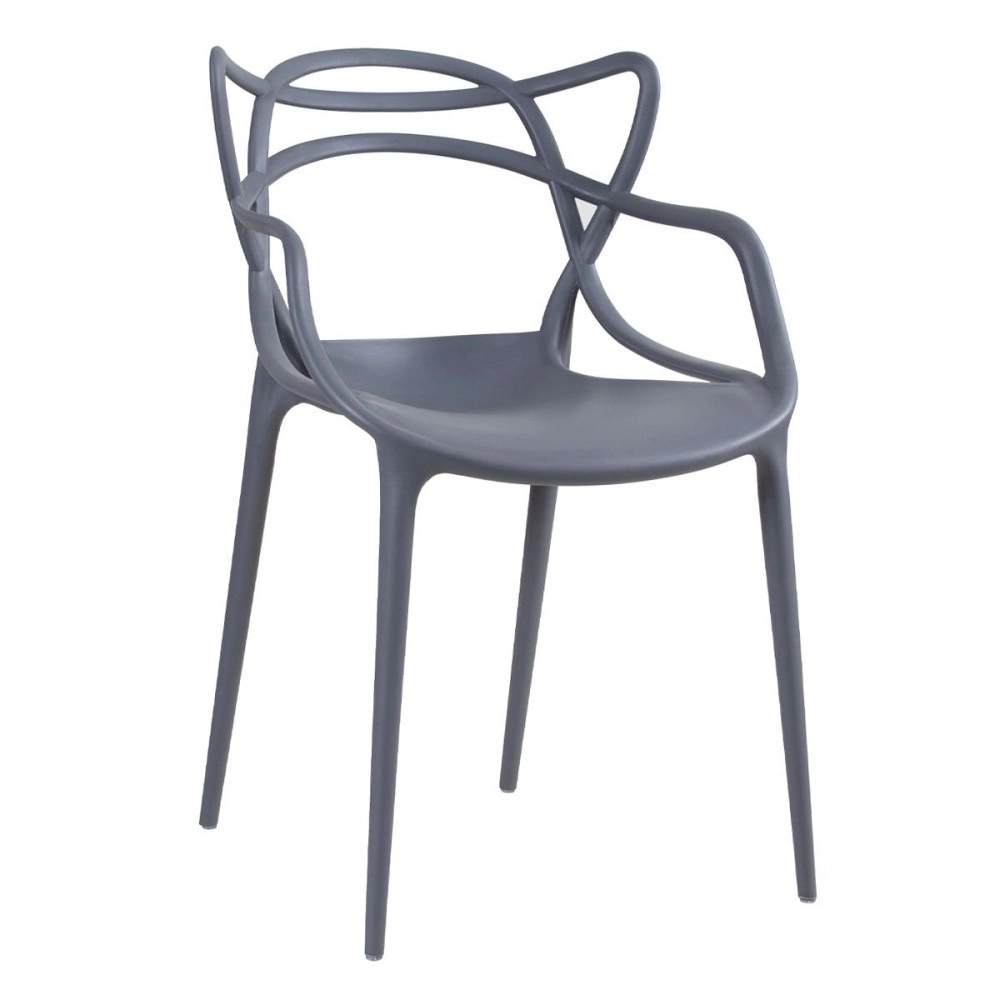 Kit 16 Cadeiras de jantar Master Allegra Design Moderno em Polipropileno - Cinza escuro