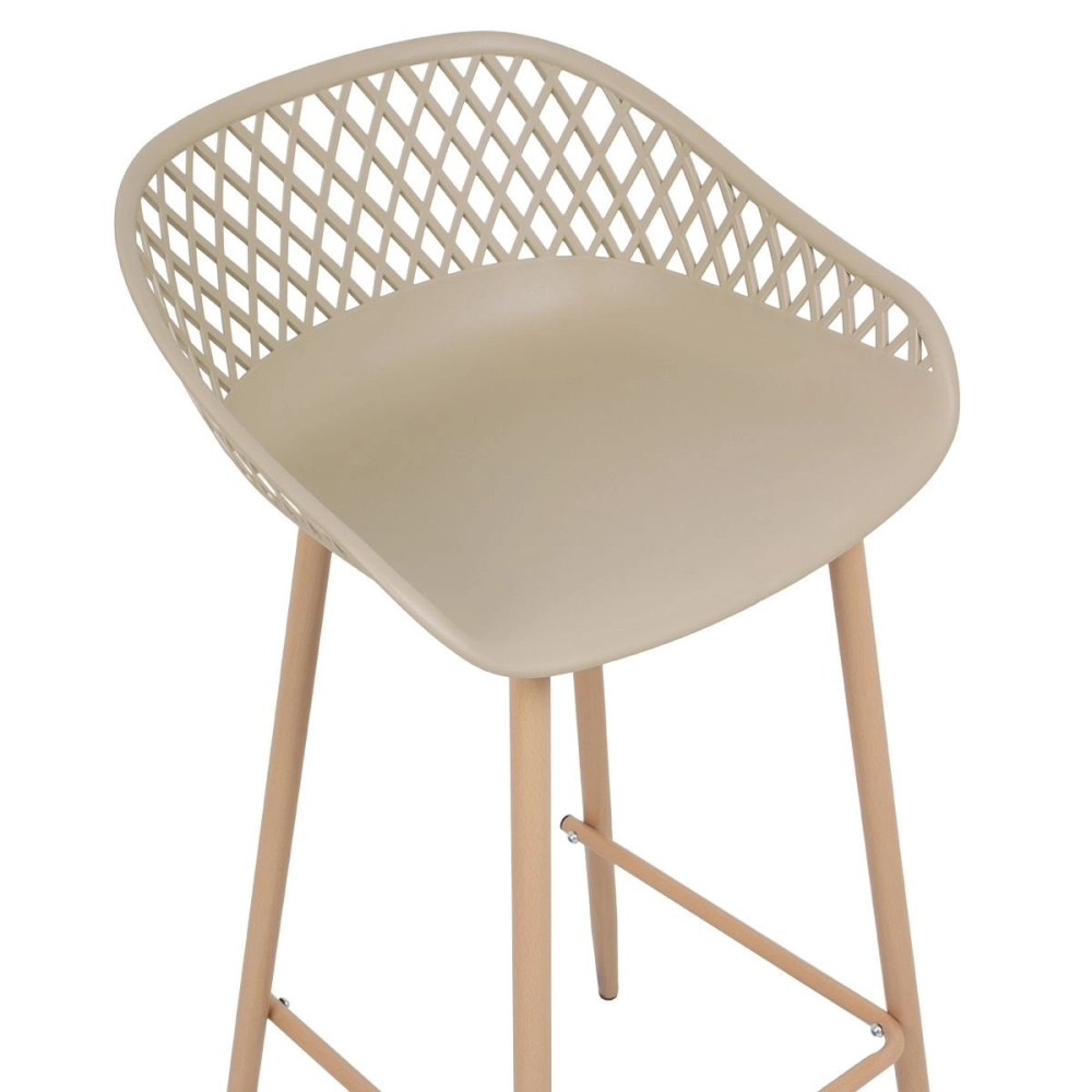 Kit 2 Banquetas alta para bancada Clarice Cloe com base de metal – Nude