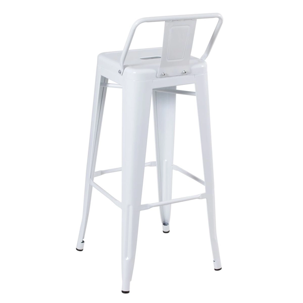 Kit 2 banquetas altas para bancada Iron Tolix com encosto 76 cm – Branco