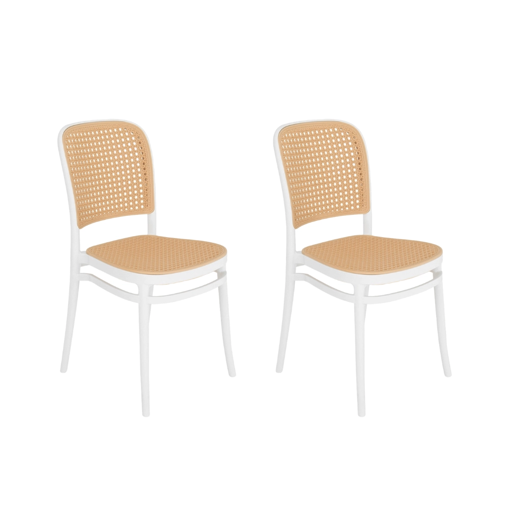 Kit 2 Cadeiras de jantar Amis Lola com design moderno e assento confortável - Branco