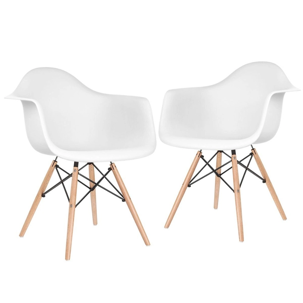 Kit 2 Cadeiras de jantar Charles Eames Eiffel DAW em Polipropileno - Branco Kit 2 Cadeiras de jantar Charles Eames Eiffel DAW em Polipropileno - Branco