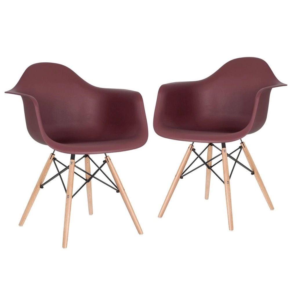 Kit 2 Cadeiras de jantar Charles Eames Eiffel DAW em Polipropileno - Marrom Kit 2 Cadeiras de jantar Charles Eames Eiffel DAW em Polipropileno - Marrom