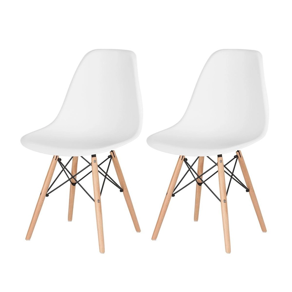 Kit 2 Cadeiras de jantar Charles Eames Eiffel DSW em Polipropileno - Branco Kit 2 Cadeiras de jantar Charles Eames Eiffel DSW em Polipropileno - Branco