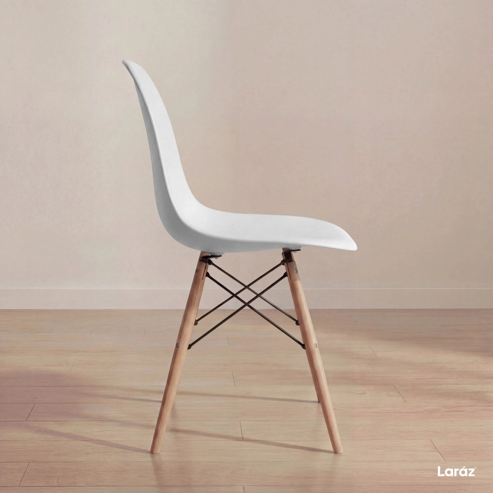 Kit 2 Cadeiras de jantar Charles Eames Eiffel DSW em Polipropileno - Cinza claro