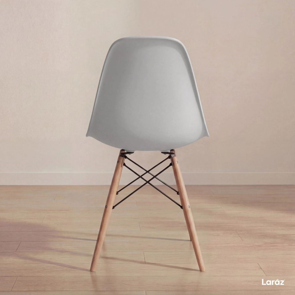 Kit 2 Cadeiras de jantar Charles Eames Eiffel DSW em Polipropileno - Cinza claro