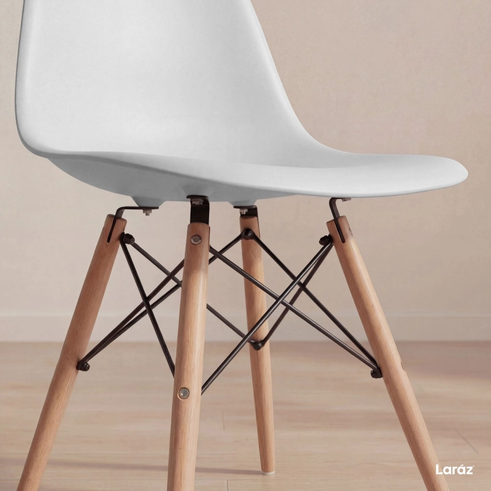 Kit 2 Cadeiras de jantar Charles Eames Eiffel DSW em Polipropileno - Cinza claro