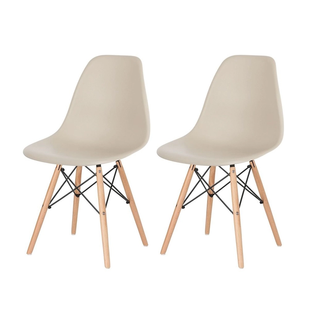Kit 2 Cadeiras de jantar Charles Eames Eiffel DSW em Polipropileno - Nude Kit 2 Cadeiras de jantar Charles Eames Eiffel DSW em Polipropileno - Nude