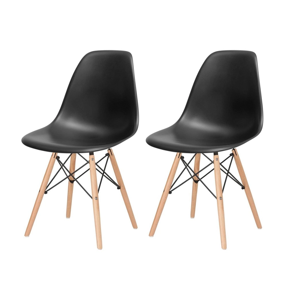 Kit 2 Cadeiras de jantar Charles Eames Eiffel DSW em Polipropileno - Preto Kit 2 Cadeiras de jantar Charles Eames Eiffel DSW em Polipropileno - Preto