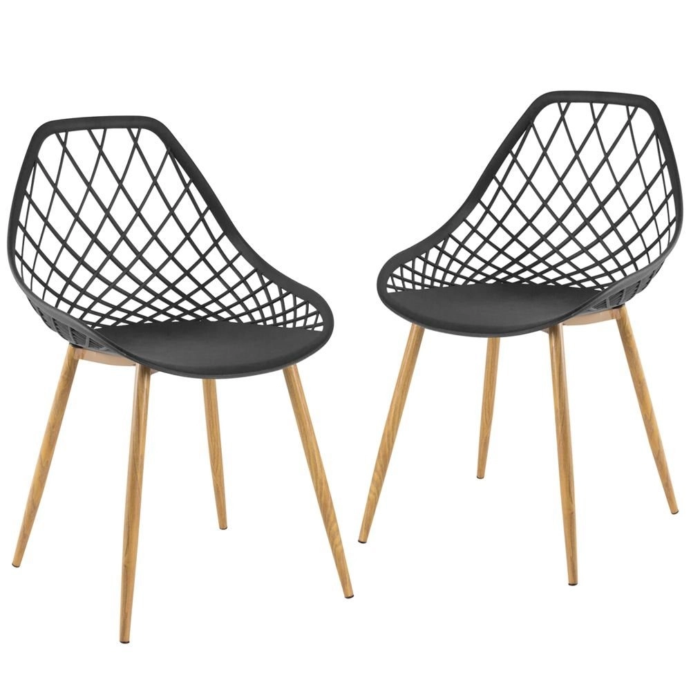 Kit 2 cadeiras de jantar Clarice Cloe com design contemporâneo – Preto Kit 2 cadeiras de jantar Clarice Cloe com design contemporâneo – Preto