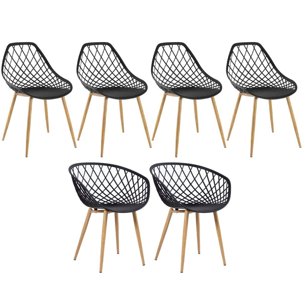 Kit 2 Cadeiras de jantar Clarice Nest + 4 cadeiras de jantar Clarice Cloe - Preto Kit 2 Cadeiras de jantar Clarice Nest + 4 cadeiras de jantar Clarice Cloe - Preto