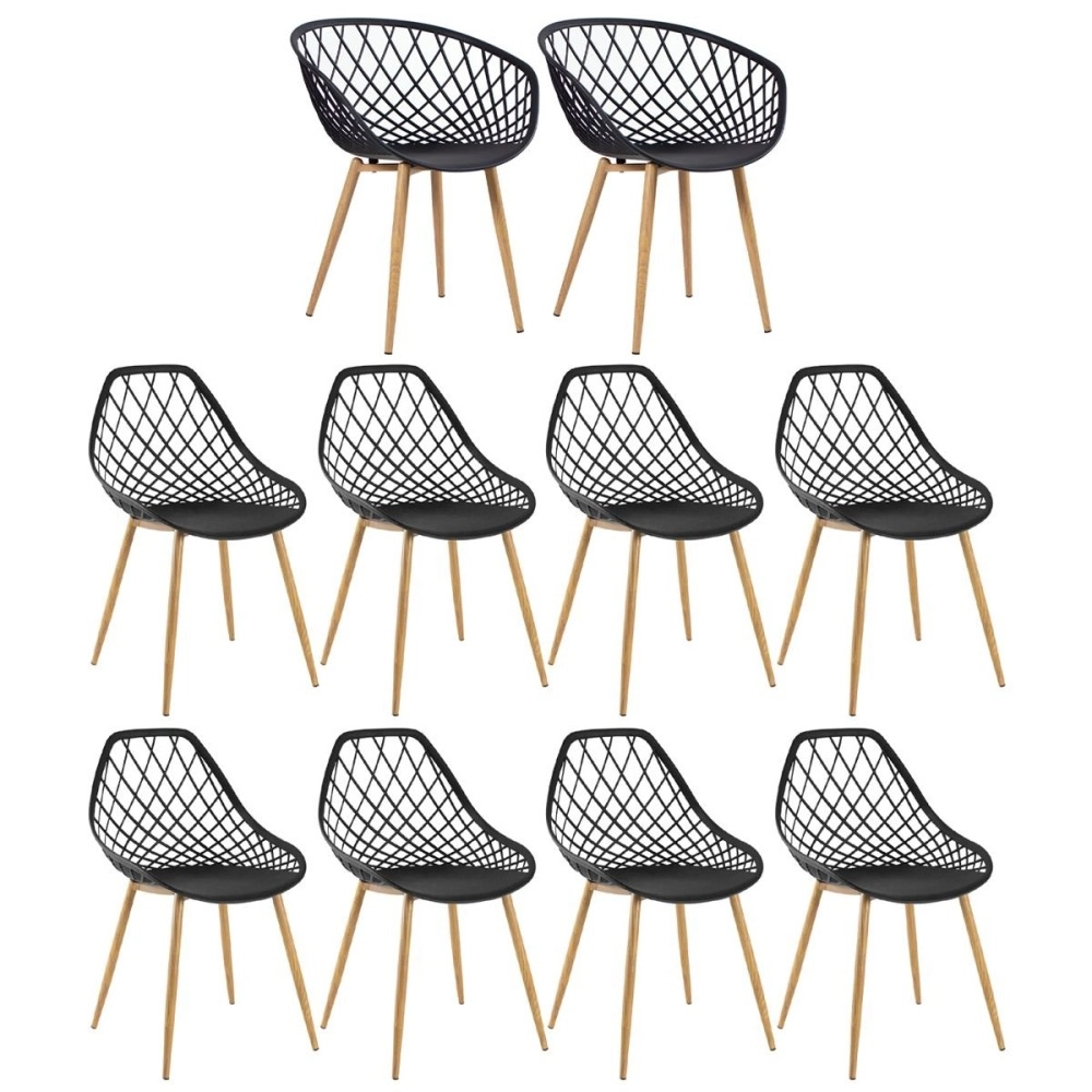 Kit 2 Cadeiras de jantar Clarice Nest + 8 cadeiras de jantar Clarice Cloe - Preto