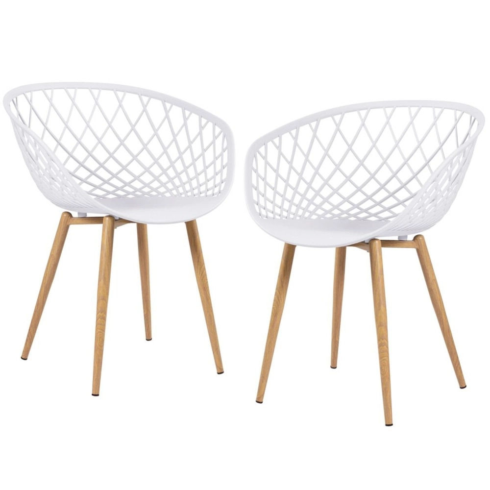 Kit 2 Cadeiras de jantar Clarice Nest com design moderno e anatômico - Branco Kit 2 Cadeiras de jantar Clarice Nest com design moderno e anatômico - Branco