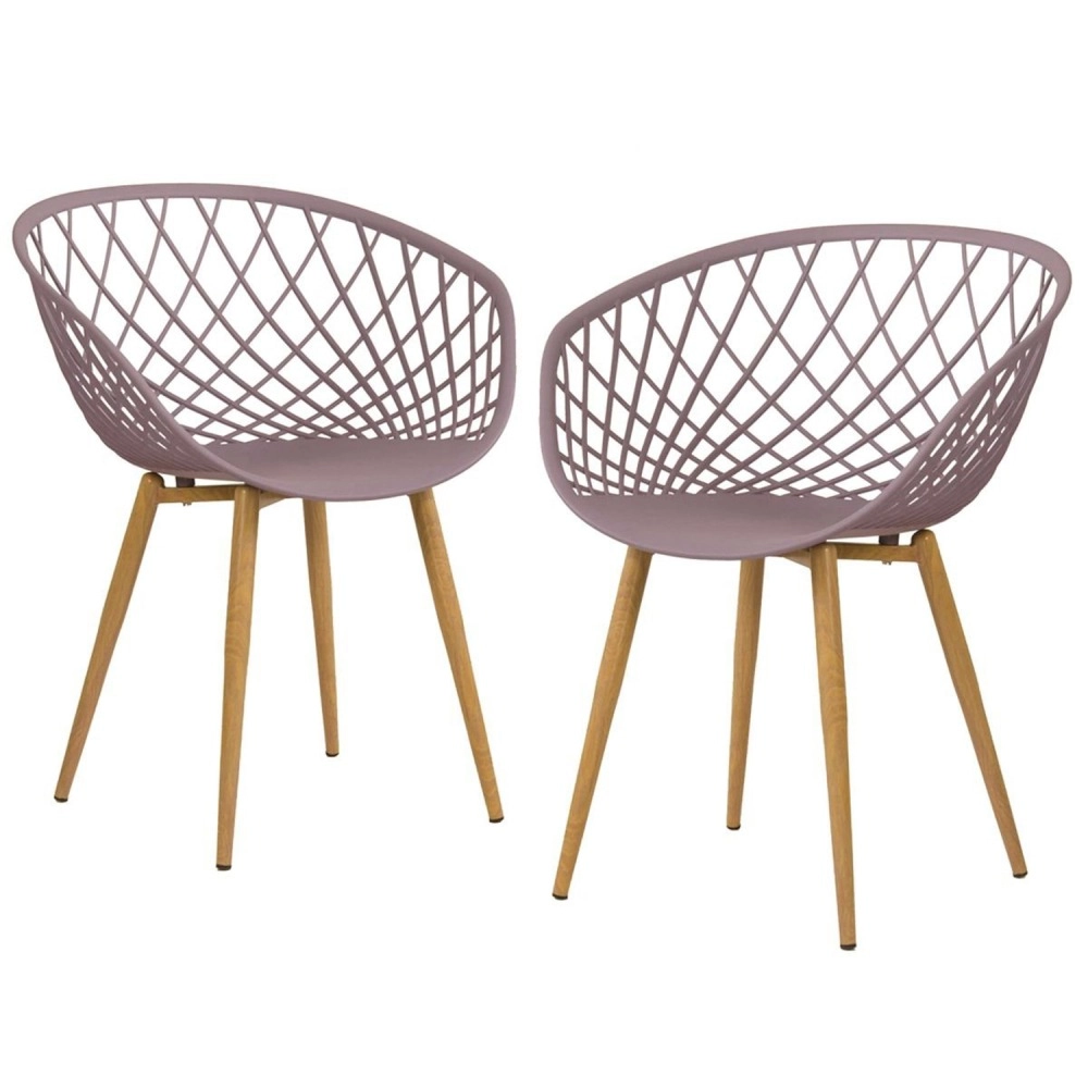 Kit 2 Cadeiras de jantar Clarice Nest com design moderno e anatômico - Fendi