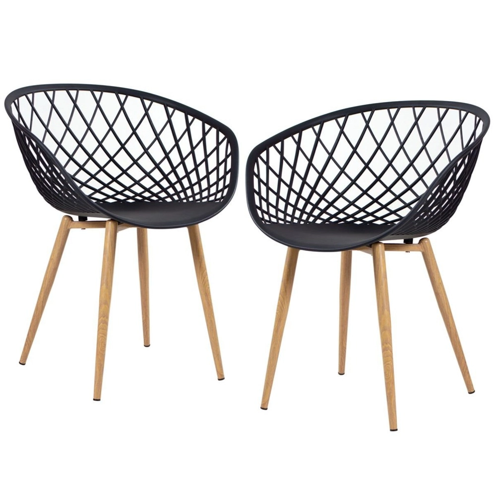 Kit 2 Cadeiras de jantar Clarice Nest com design moderno e anatômico - Preto Kit 2 Cadeiras de jantar Clarice Nest com design moderno e anatômico - Preto