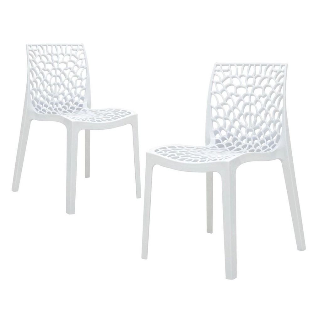 Kit 2 Cadeiras de jantar Gruvyer com design contemporâneo e anatômico - Branco Kit 2 Cadeiras de jantar Gruvyer com design contemporâneo e anatômico - Branco