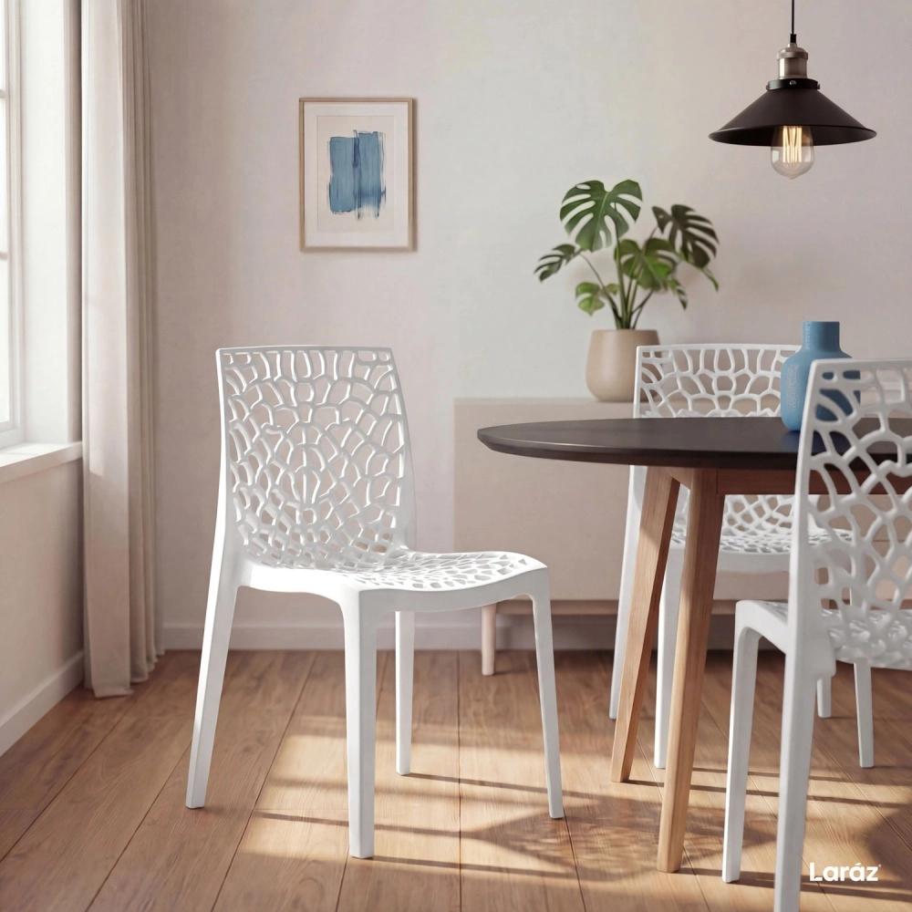 Kit 2 Cadeiras de jantar Gruvyer com design contemporâneo e anatômico - Branco Kit 2 Cadeiras de jantar Gruvyer com design contemporâneo e anatômico - Branco