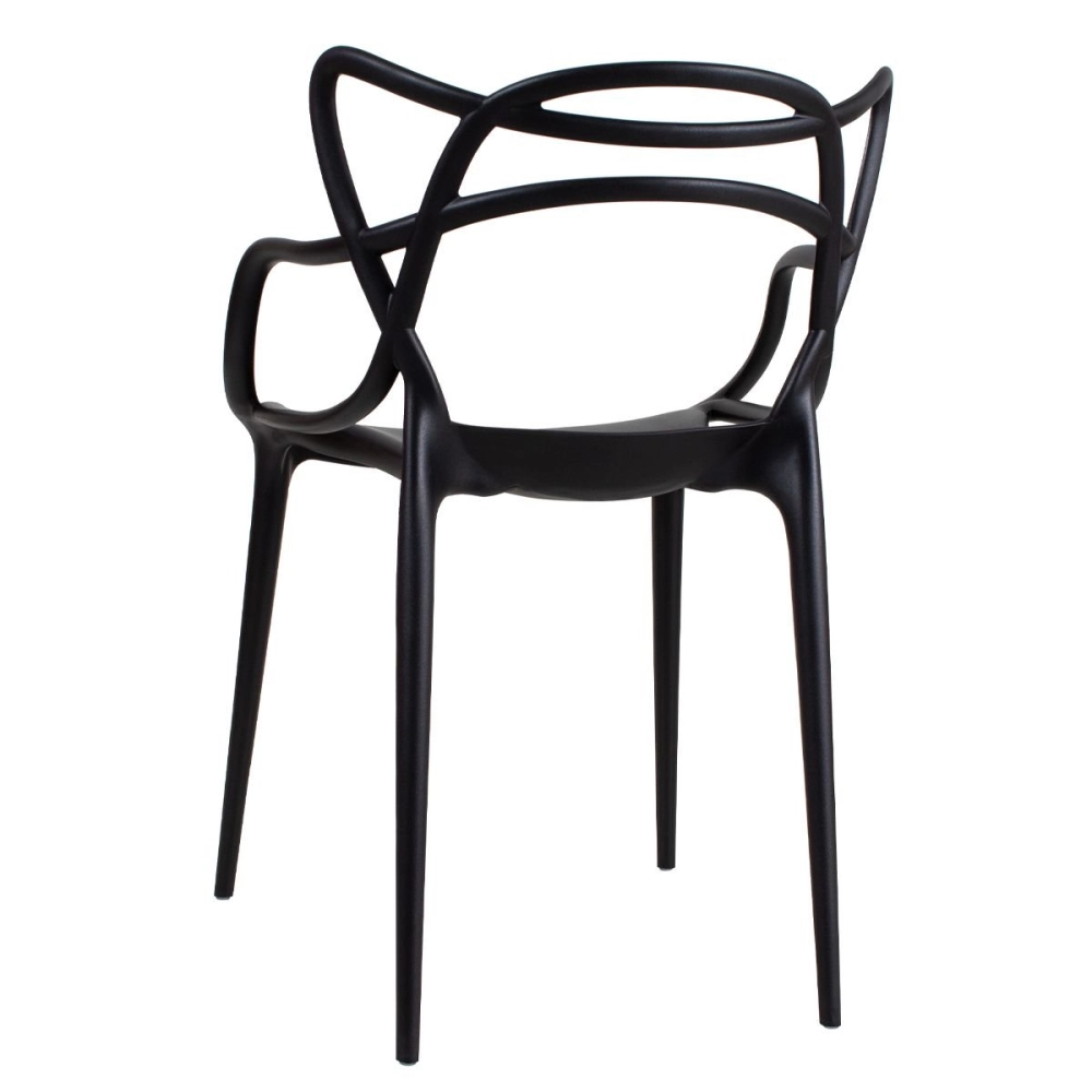 Kit 2 Cadeiras de jantar Master Allegra Design Moderno em Polipropileno - Preto
