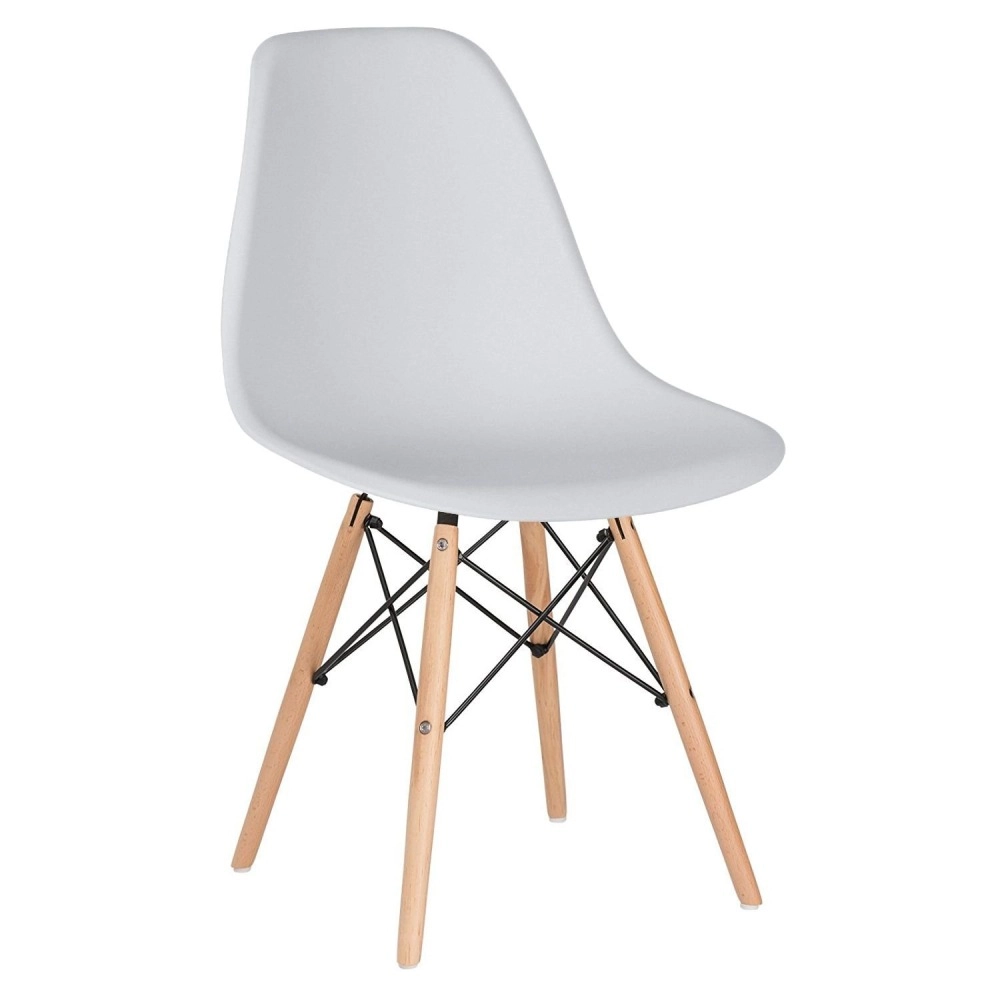 Kit 2 cadeiras Eames DAW com braços + 2 cadeiras Eiffel DSW - Cinza claro Kit 2 cadeiras Eames DAW com braços + 2 cadeiras Eiffel DSW - Cinza claro