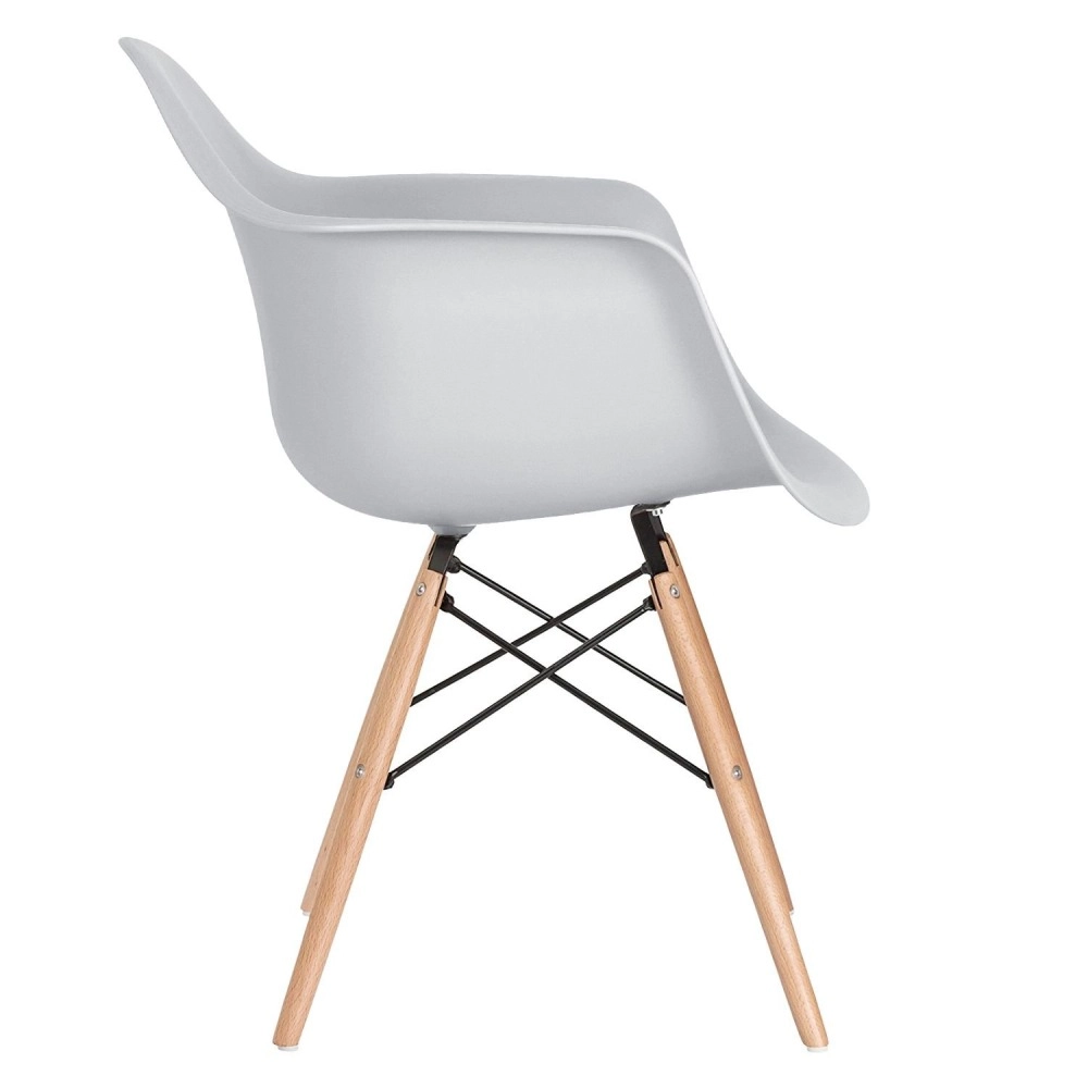 Kit 2 cadeiras Eames DAW com braços + 4 cadeiras Eiffel DSW - Cinza claro Kit 2 cadeiras Eames DAW com braços + 4 cadeiras Eiffel DSW - Cinza claro