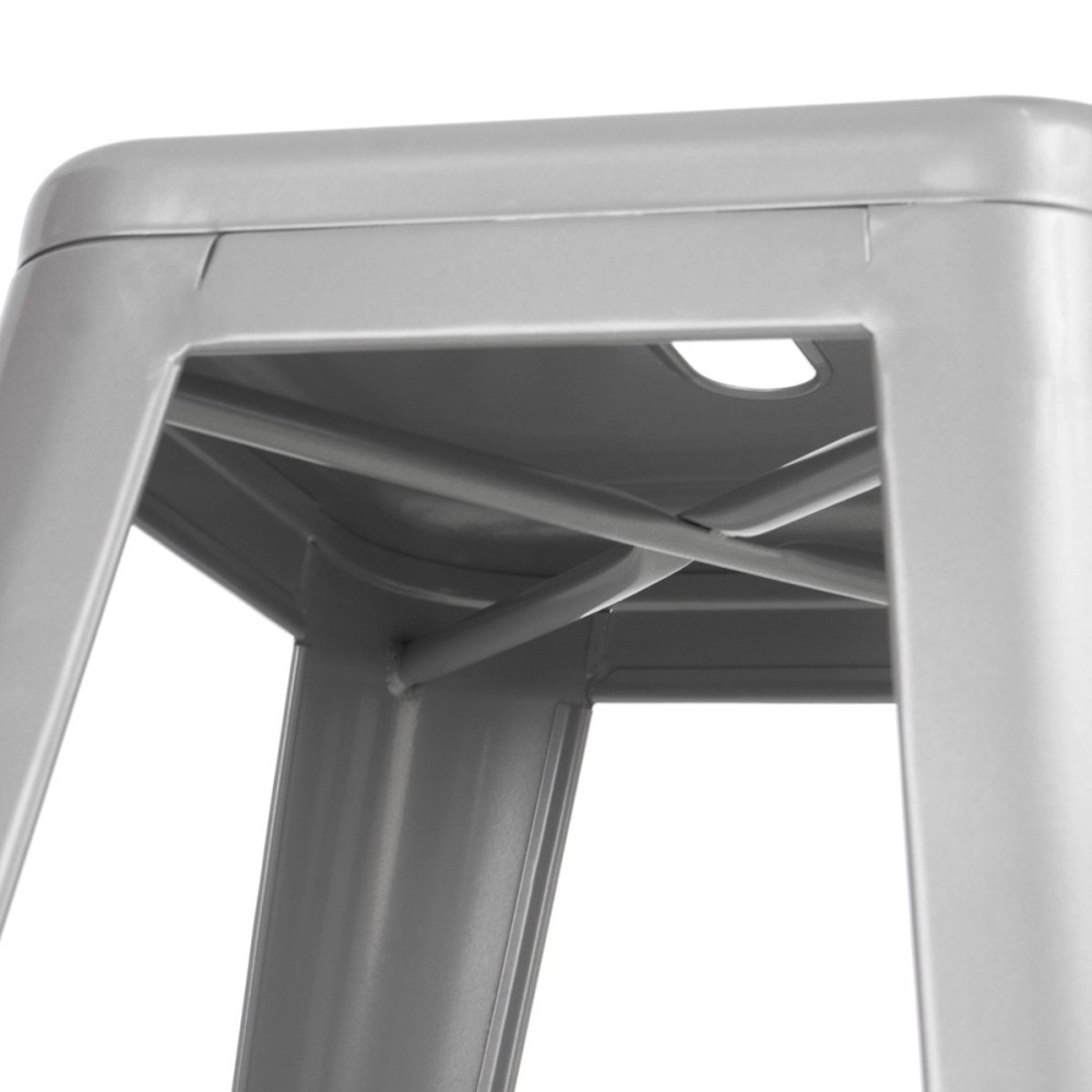 Kit 3 banquetas altas para bancada Iron Tolix 76 cm – Prata