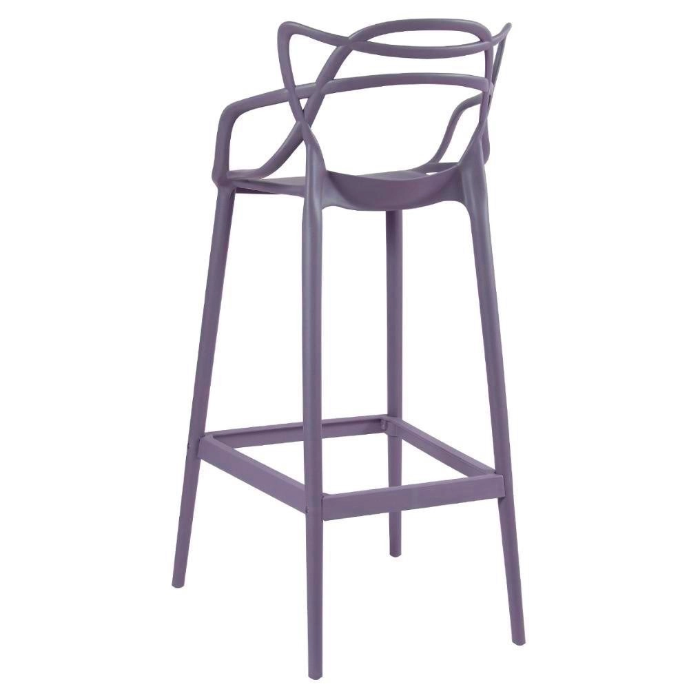 Kit 3 Banquetas alta para bancada Master Allegra em Polipropileno 78 cm - Cinza escuro