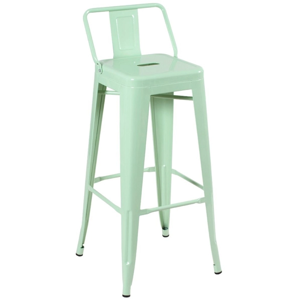 Kit 3 banquetas altas para bancada Iron Tolix com encosto 76 cm – Verde Claro Kit 3 banquetas altas para bancada Iron Tolix com encosto 76 cm – Verde Claro