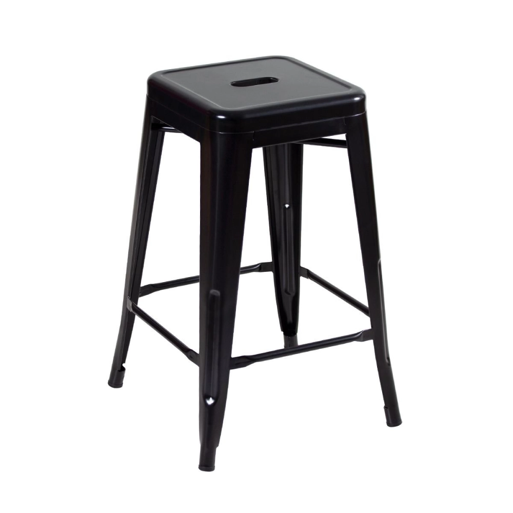Kit 3 Banquetas média para bancada Iron Tolix 61 cm - Preto