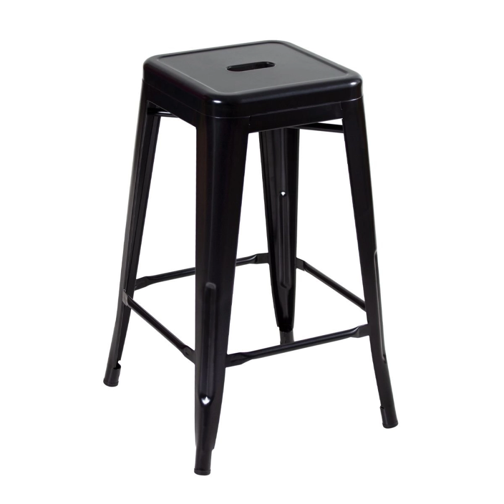 Kit 3 Banquetas média para bancada Iron Tolix 66 cm – Preto