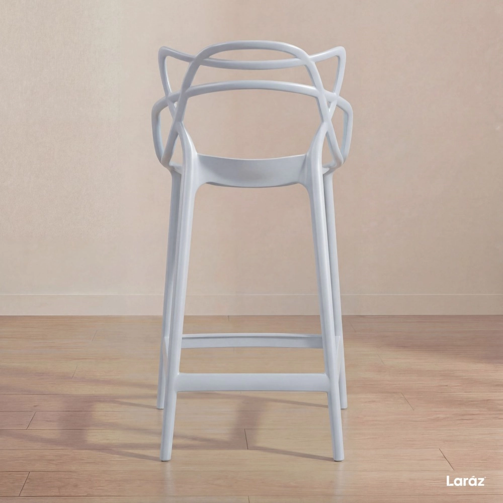 Kit 3 Banquetas média para bancada Master Allegra em Polipropileno 66 cm - Branco