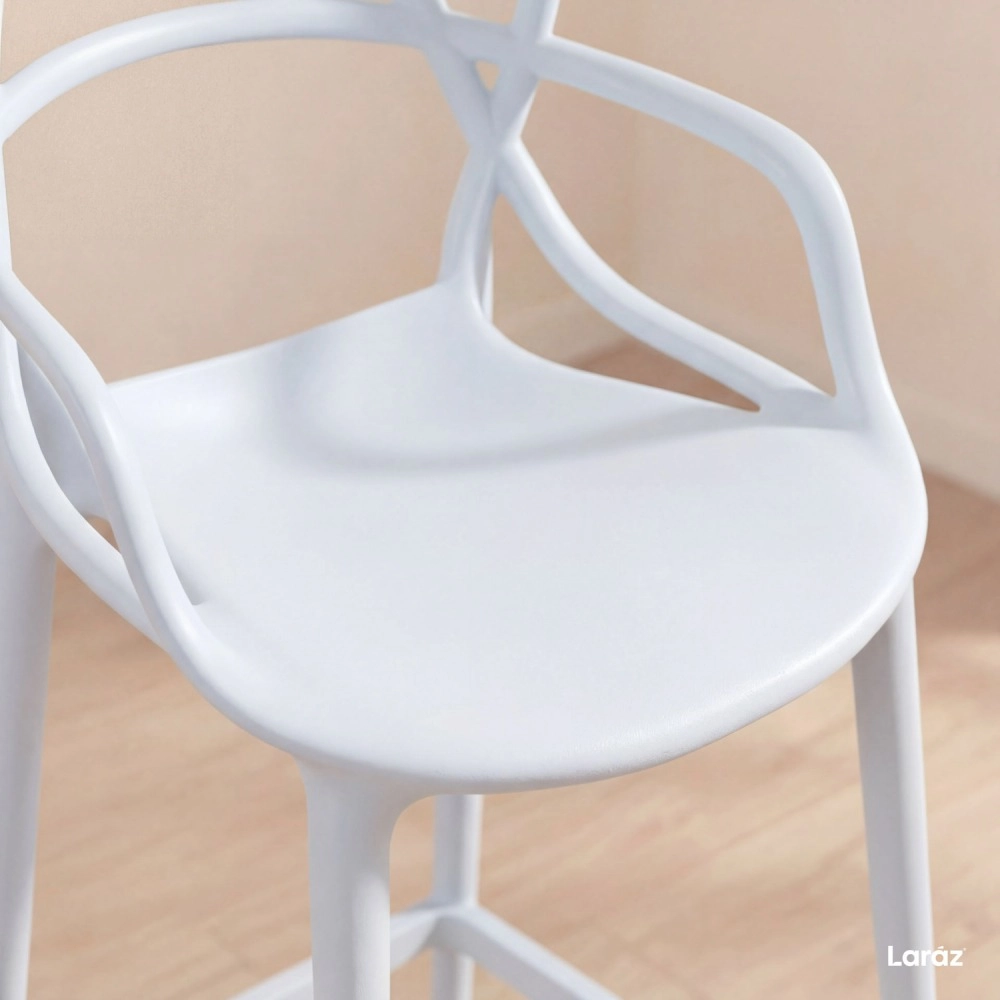 Kit 3 Banquetas média para bancada Master Allegra em Polipropileno 66 cm - Branco