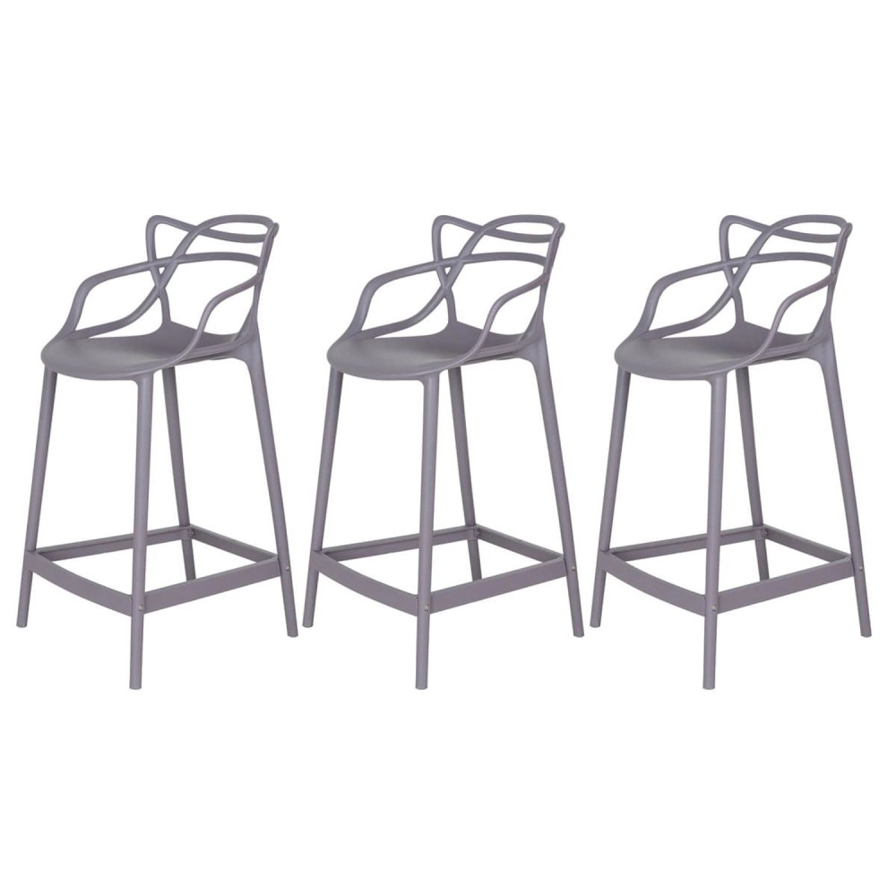 Kit 3 Banquetas média para bancada Master Allegra em Polipropileno 66 cm - Fendi