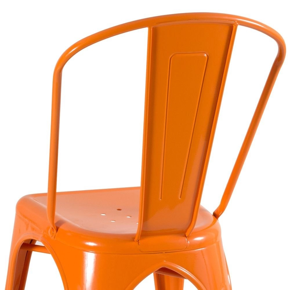 Kit 3 Cadeiras de jantar Iron Tolix com design industrial - Laranja Kit 3 Cadeiras de jantar Iron Tolix com design industrial - Laranja
